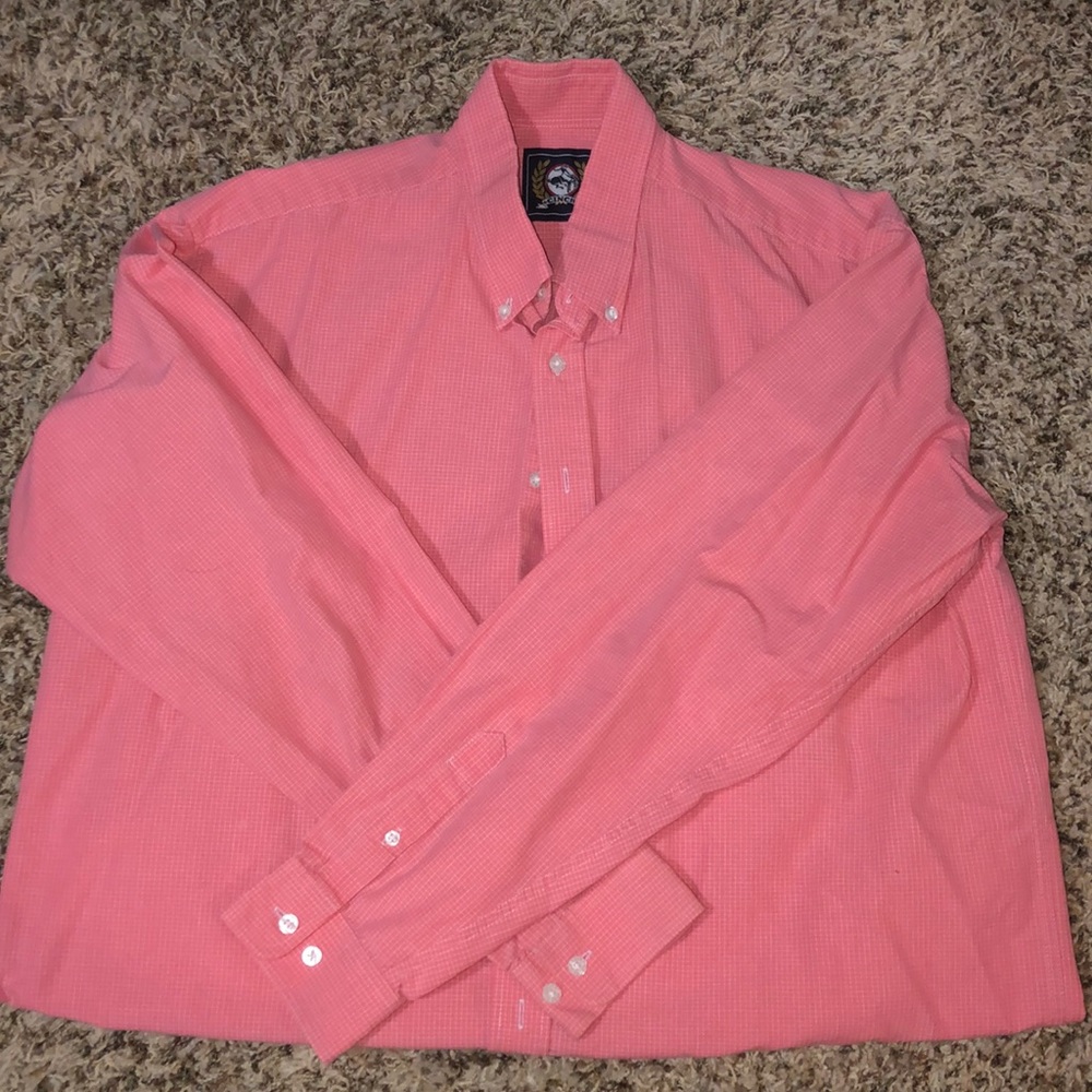 Salmon cinch button down shirt